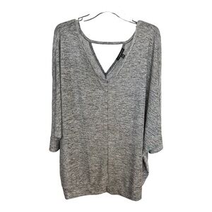 Lane Bryant Top Dolman Sleeve Keyhole Back Stretch size 26/28 Marled Grey‎ Flowy